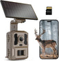 Misstech 4K UHD Solar Trail Camera for Game & Wildlife Monitoring - 0.1s Motion Trigger to Capture Fast Animals, 64MP/4K Clear Night Vision, Map Pin, App Control, IP66 Waterproof, 32GB SD Card