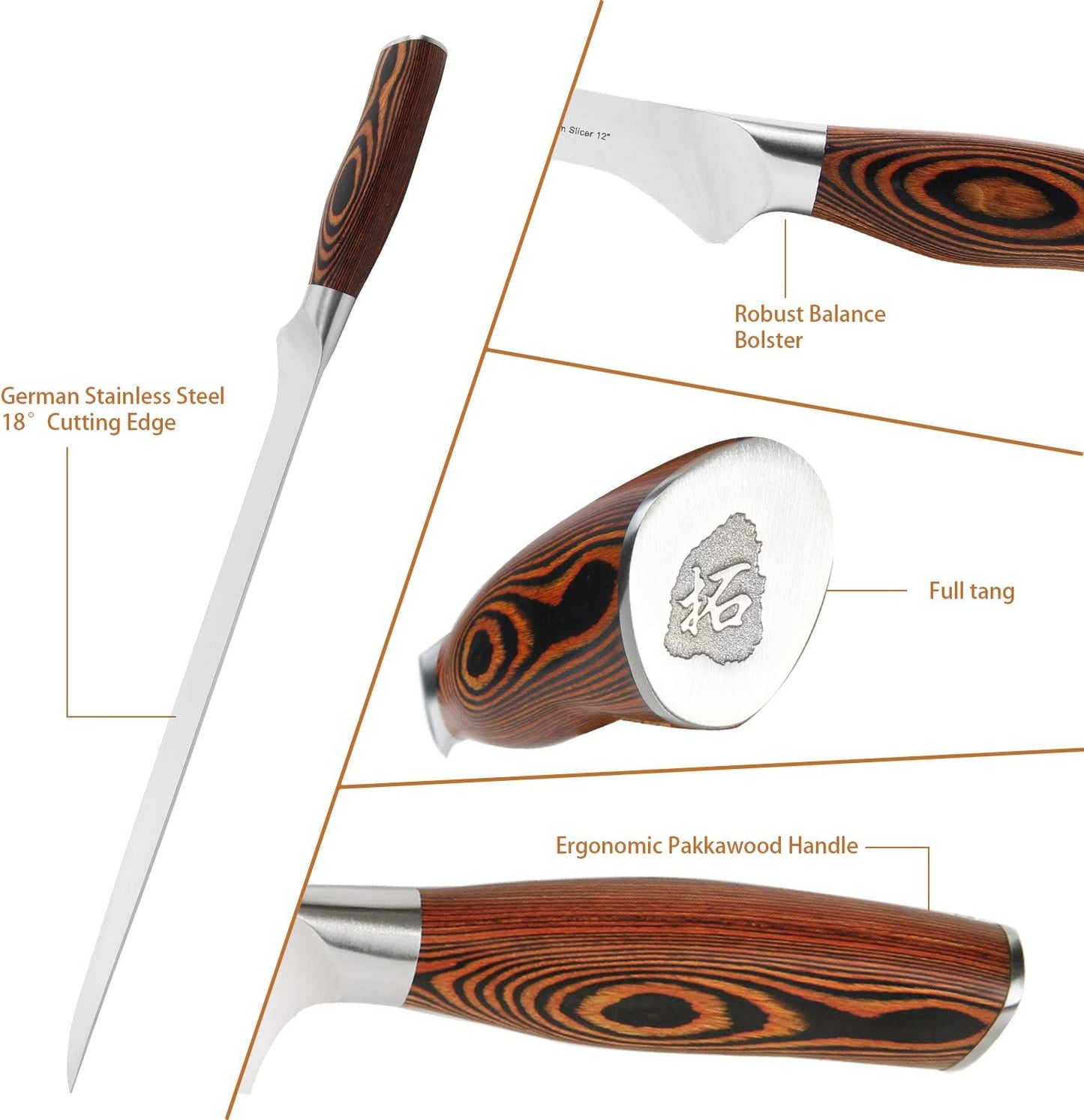TUO Boning Knife - Razor Sharp Fillet Knife - High Carbon German Stainless Steel Kitchen Cutlery - Pakkawood Handle - Luxurious Gift Box Included - 7 inch - Fiery Phoenix Series