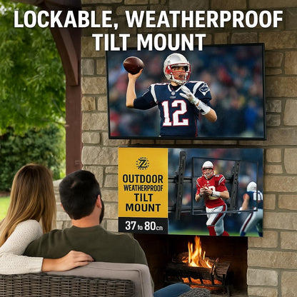 ZeboZap ZZTVC8022 Outdoor Flip Down Ceiling TV Mount | Gazebo TV Mount | Patio TV Mount | Pergola TV Mount | Pitched Roof | Height Adjustable | Under Cabinet| Holds 44lbs | Fits 17-in to 37-in | Black