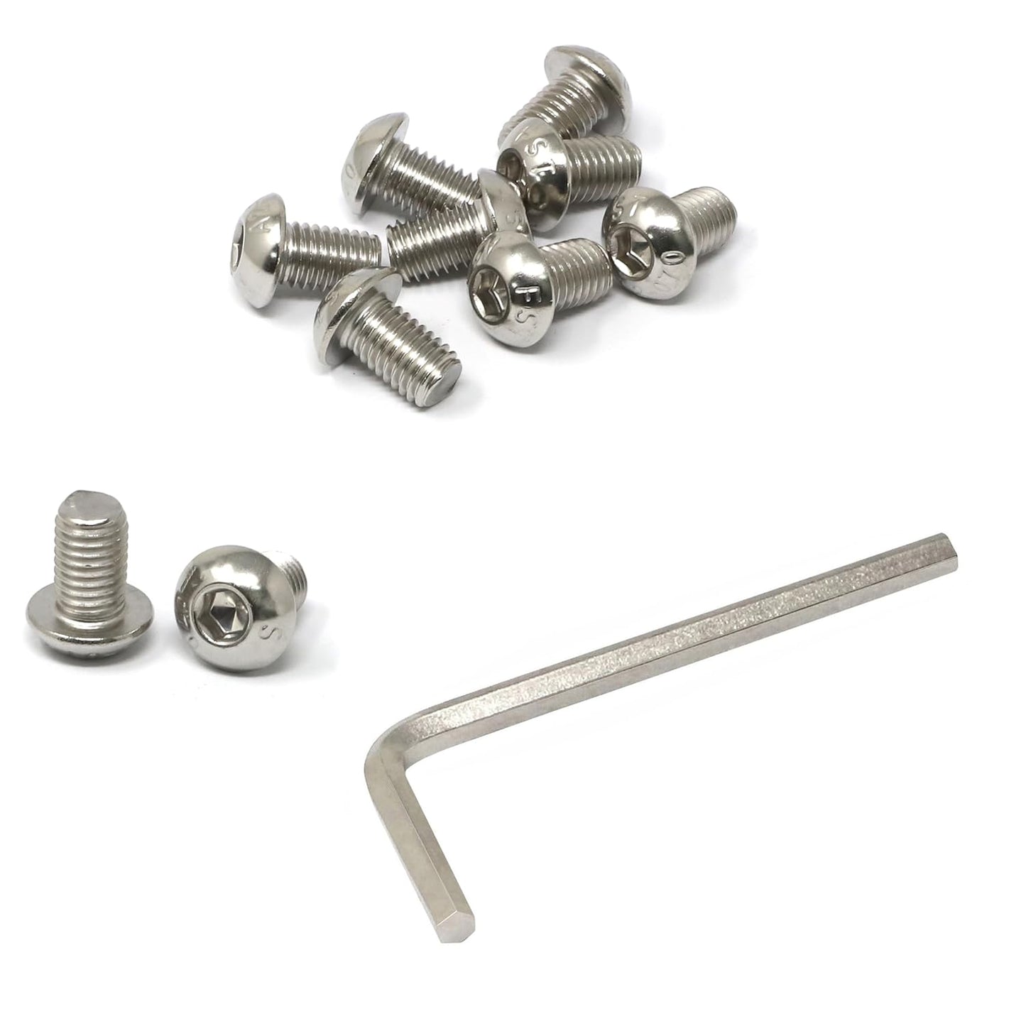 iexcell 50 Pcs M6 x 20mm Thread Pitch 1 mm Stainless Steel 304 Hex Socket Button Head Cap Screws Bolts Kit