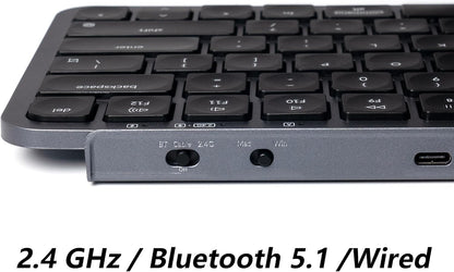 Keychron B6 Pro Quiet Key Full Size Ultra-Slim Wireless Keyboard, ZMK Programmable Bluetooth 5.1/2.4 GHz/Wired with Ultra-Long Battery Life Low Profile for Mac Win Linux System - Space Gray
