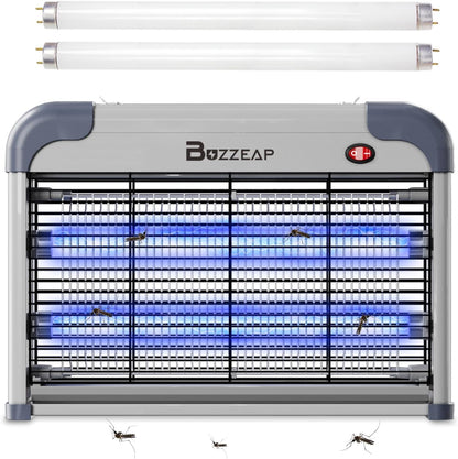 Buzzeap Electronic Indoor Mosquito Killer, Indoor Insect Killer, Fly Killer, Bug Zapper, 2800V Powerful Electric Mosquito Killer - 2 Pieces Extra Replacement Bulbs, Durable Fly Trap