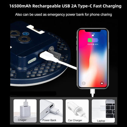 LED Camping Lantern Rechargeable, 9900mAh Power Bank LED Lantern with Magnet Tent Lantern IPX4 Waterproof 2500LM 4 Light Modes for Hook Camping, Hiking, Hurricane Emergency, Home and Car