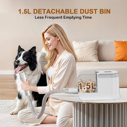 Dog Grooming Vacuum, Dog Grooming Kit, 3 Suction Modes Dog Brush Vacuum with 5 Pet Grooming Tools (Wheaten)