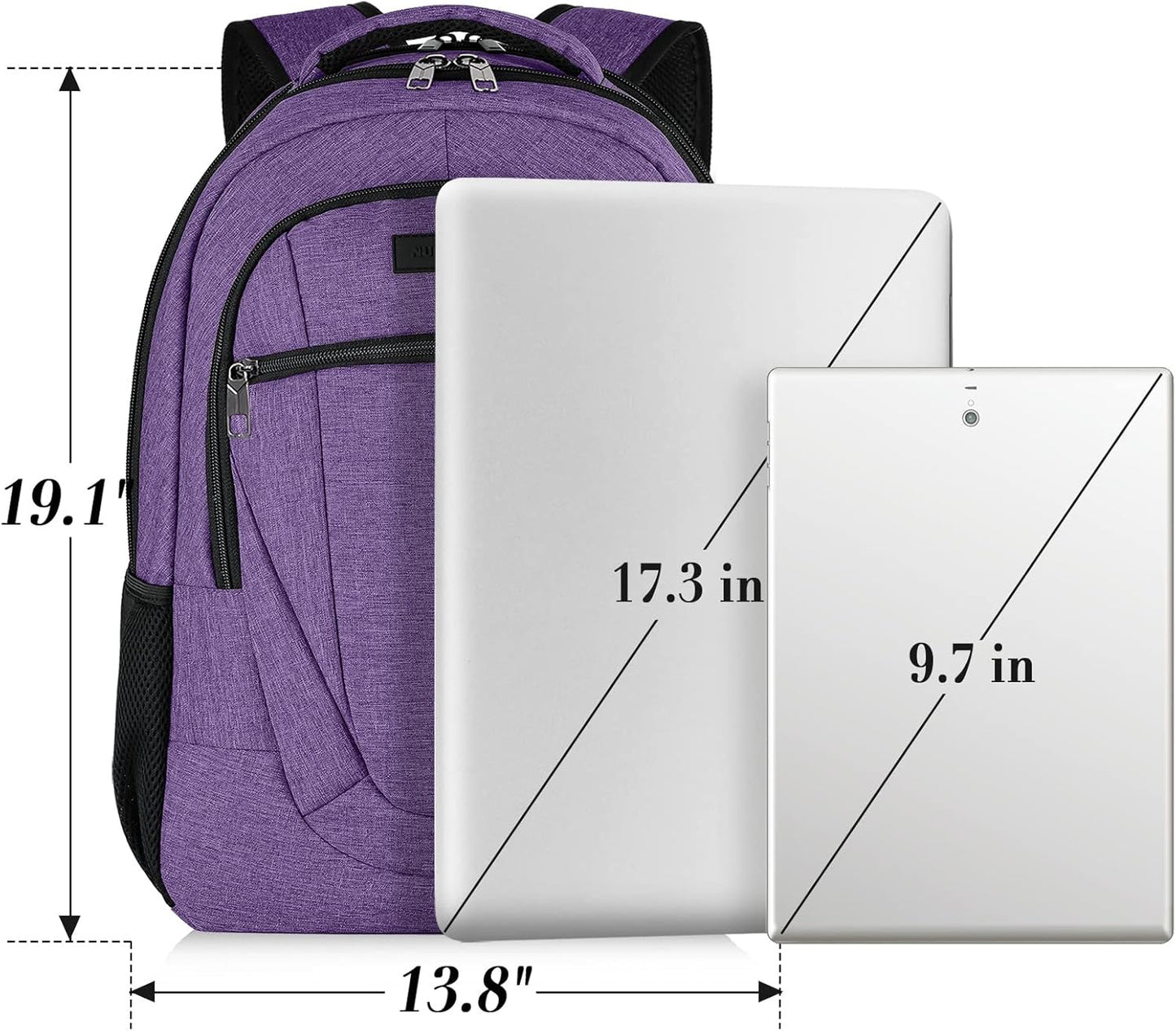 Backpack for Men and Women, School Backpacks for Teen Boys and Girls, Black Water Resistant Back Pack, Business Men Sturdy Computer Bag with USB Charging Port, Gifts