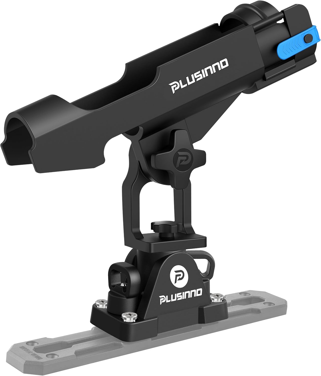 PLUSINNO 2 in 1 Fishing Rod Holders for Boat, Kayak Fishing Rod Holder, Fishing Pole Holders for Track Mount/Deck Mount, Fishing Gear with Fishing Rod Protective Strap, Fishing Accessories & Gifts