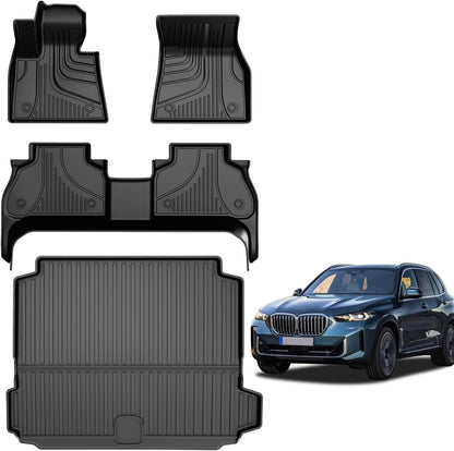 AOMSAZTO Floor Mats & Trunk Mat for 2024 2025 Chevy Equinox EV (Non Fuel),TPE All Weather Protection 2 Rows Car Floor Liners with Cargo Liner for Chevrolet Equinox EV (Non Fuel)