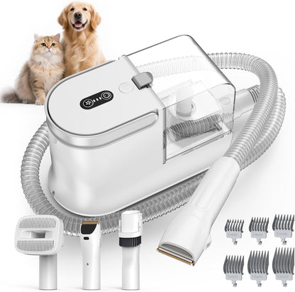 Dog Grooming Vacuum, Dog Grooming Kit, 3 Suction Modes Dog Brush Vacuum with 5 Pet Grooming Tools (Wheaten)
