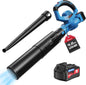 Leaf Blower Cordless,460CFM &190MPH,20V 4.0Ah Upgrade Battery Powered 2-in-1 Leaf Blower(Upgraded),6 Variable Speed,for Blowing Leaves,Debris,Snow and Dust,4.0Ah Battery&Charger Included(Blue)