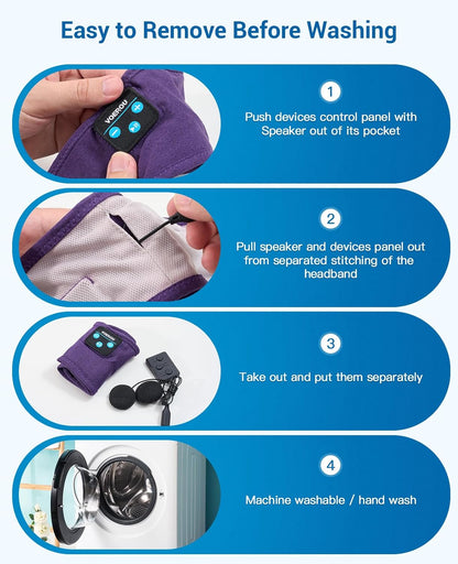 Sleep Headphones Bluetooth Headband, Voerou Wireless Sleeping Headphones Earbuds Sleep Mask with Stereo Speakers-Cool Tech Gadget for Men Women,Perfects for Sleep Workout Running Yoga Travel Insomnia