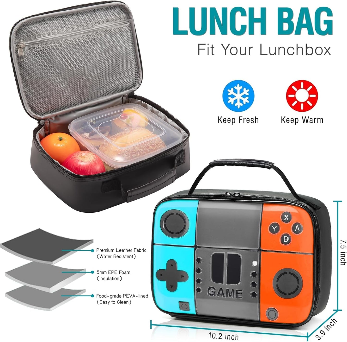 School Backpack for Boys,Gamer Kids Backpack for Elementary Middle School Student Age 6-14,17″ Video Game Bookbag for Laptop