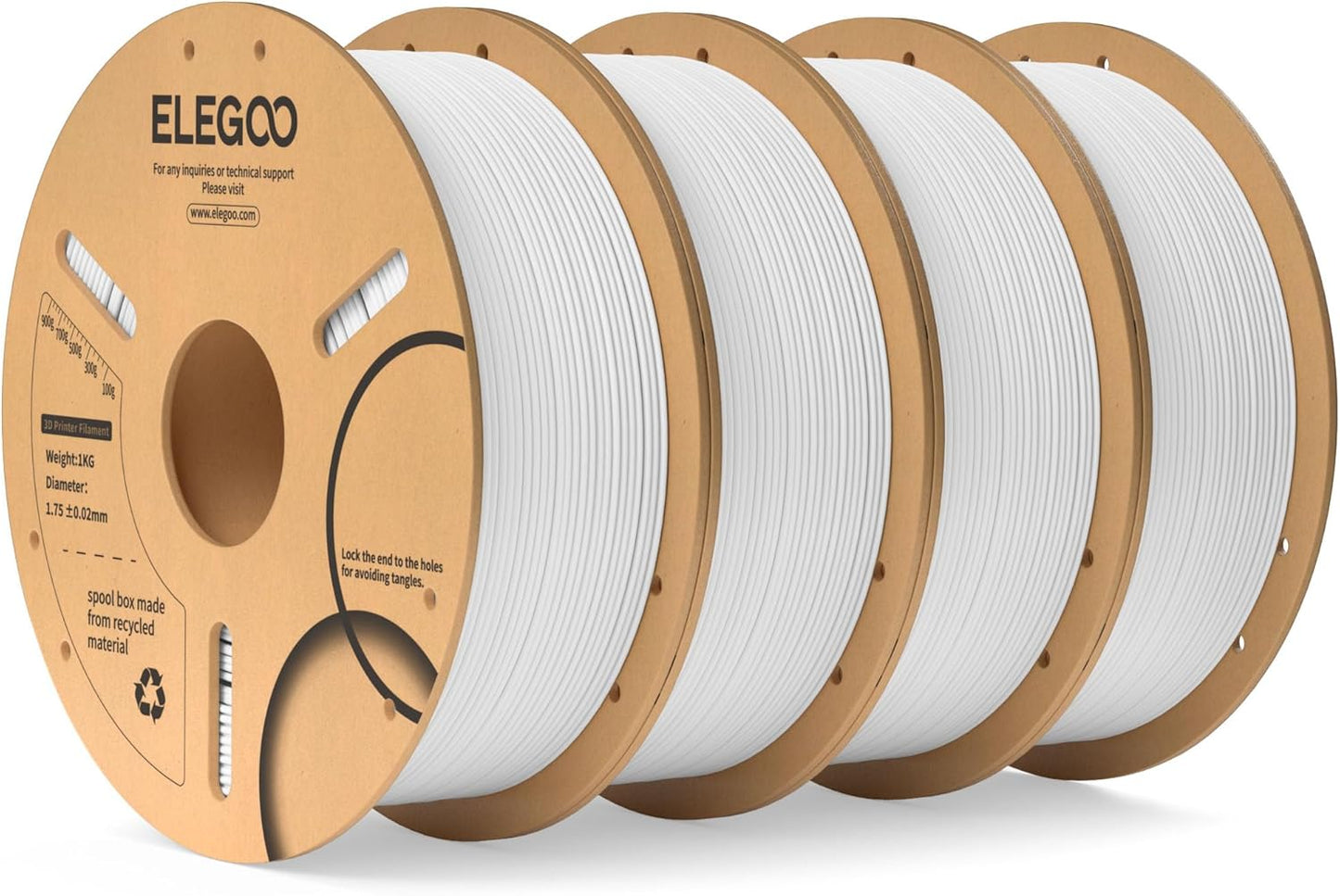 ELEGOO PLA Filament 1.75mm Black 1KG,3D Printer Filament Dimensional Accuracy +/- 0.02mm,1kg Cardboard Spool(2.2lbs) 3D Printing Filament Fits for Most FDM 3D Printers