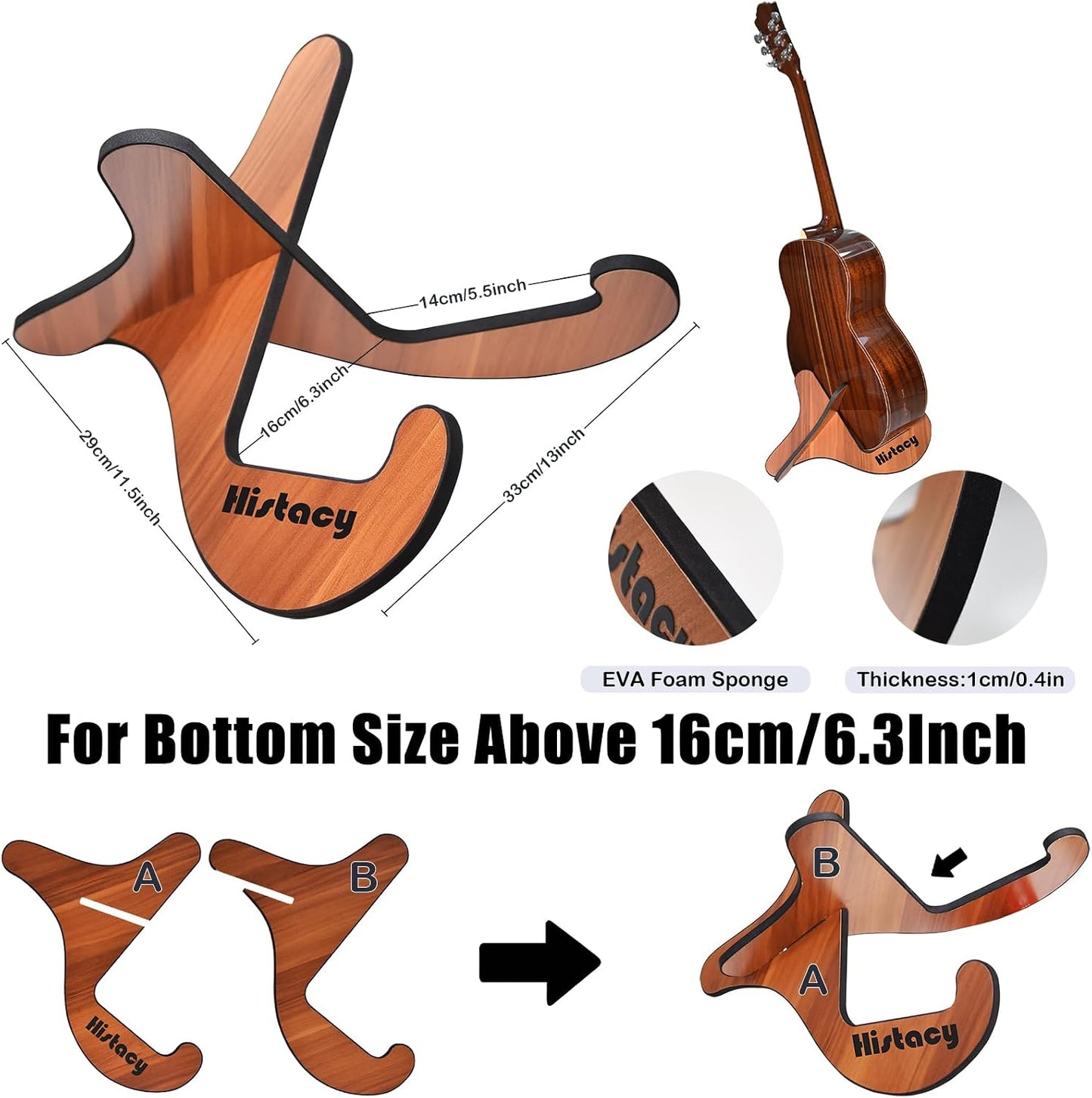 Guitar Accessories Kit: Wooden Stand, Strap, Clip-On Tuner, 3-in-1 Capo, 30 Picks for Acoustic, Electric Guitar, Bass & Ukulele, All-in-One Perfect Guitar Gift Set for Men & Beginners & Pros