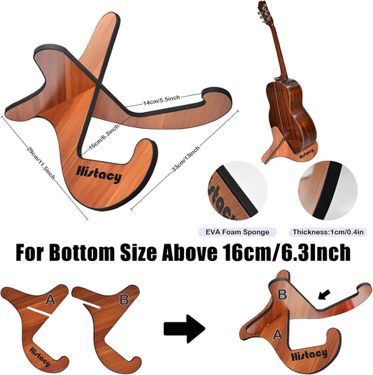 Guitar Accessories Kit: Wooden Stand, Strap, Clip-On Tuner, 3-in-1 Capo, 30 Picks for Acoustic, Electric Guitar, Bass & Ukulele, All-in-One Perfect Guitar Gift Set for Men & Beginners & Pros