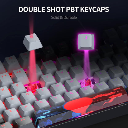 Owpkeenthy Full Size Green Mechanical Gaming Keyboard with Number Pad, Wired 100% Office NKRO Keyboard RGB Backlit 104 Keys with Red Switch for PC Gamer (104 Matcha)