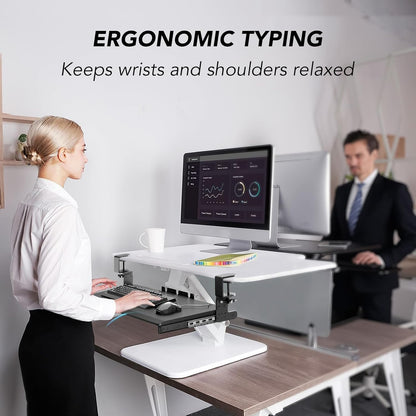 Keyboard Tray Under Desk Pull Out with Extra Sturdy C Clamp Mount System, 27 (33 Including Clamps) x 11 Inch Slide-Out Platform Computer Drawer for Typing