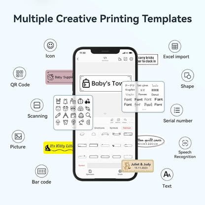 NIIMBOT D110 Mini Label Maker Machine with Tape(Pre-Cut Size 12x40mm), Portable Bluetooth Sticker Printer, Inkless Automatic Feeding One-Touch Custom Printing, Compatible with Phone Only