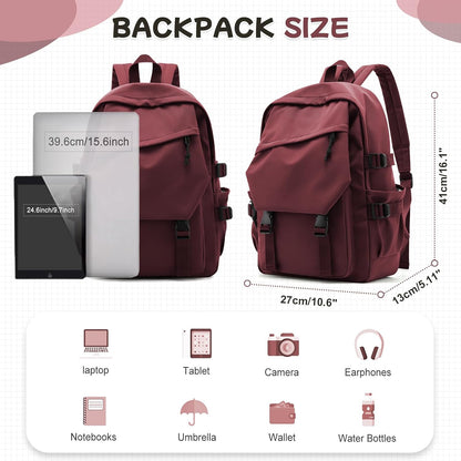 School Backpack for Women Men College High School Bags for Boys Girls Casual Daypack Laptop Backpack Waterproof Black Bookbag Travel Rucksack