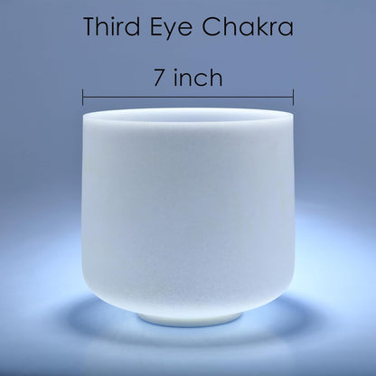 TOPFUND F Note Crystal Singing Bowl Heart Chakra 8 inch with Heavy Duty Carrying Case and Suede Striker