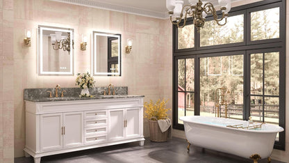 TETOTE 28 Inch Round LED Bathroom Vanity Mirror, Anti-Fog Dimmable Lights IP54 Waterproof Circle Makeup Wall Mounted Mirror