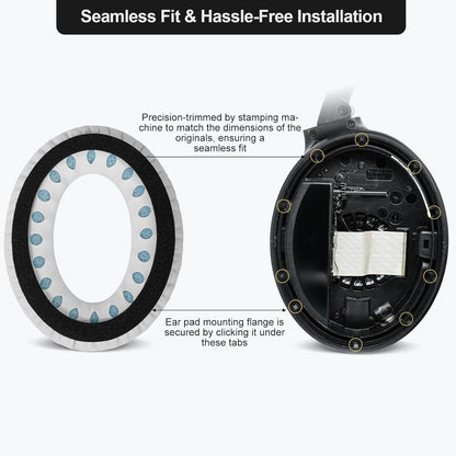 Replacement Ear Pads Earpads for Bose QuietComfort QC 2 15 25 35 Ear Cushion for QC2 QC15 QC25 QC35 SoundLink SoundTrue Around-Ear II AE2 (Black)