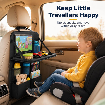 Palopalo 2Pack Car Seat Organiser with Fold Down Tray&Tablet Holder (Black)