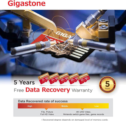 [5-Yrs Free Data Recovery] GIGASTONE 512GB Micro SD Card, 4K Camera Pro, A2 V30 for Smartphone, Gopro, Action Cams, 4K UHD Video Recording, R/W up to 150/120 MB/s, UHS-I U3 C10 Class 10 with Adapter