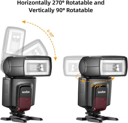 GODOX TT560II Universal Camera Flash Speedlite Light Electronic GN38 Hot Shoe Mount with 2.4G Wireless Trigger & Mini Stand Compatible with Canon Sony Nikon Fujifilm Olympus Cameras