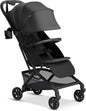 Mompush Velo Lightweight Travel Stroller – One-Hand Fold, Ultra-Compact & Airplane Friendly, Lie-Flat Recline Seat (from Birth to 50 lbs), Includes Cup Holder, Shoulder Strap, and Leather Bumper Bar