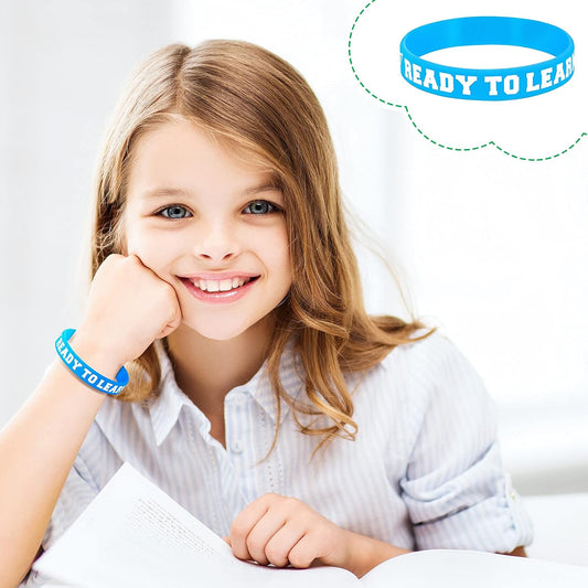 Welcome Back to School Bracelets Silicone Wristbands Rubber First Day of School Favors Rewards School Opens Prize for Students Teens Semester Begins School Party Supplies Decorations