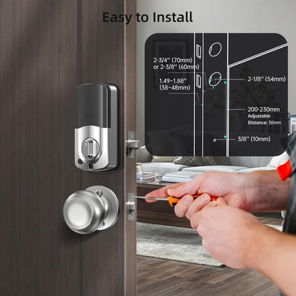 Keyless Entry Door Lock with Knob: NUTOMO Front Door Lock Set Fingerprint Deadbolt Alexa Digital Keypad Door Locks APP Remote Control Auto Lock Black