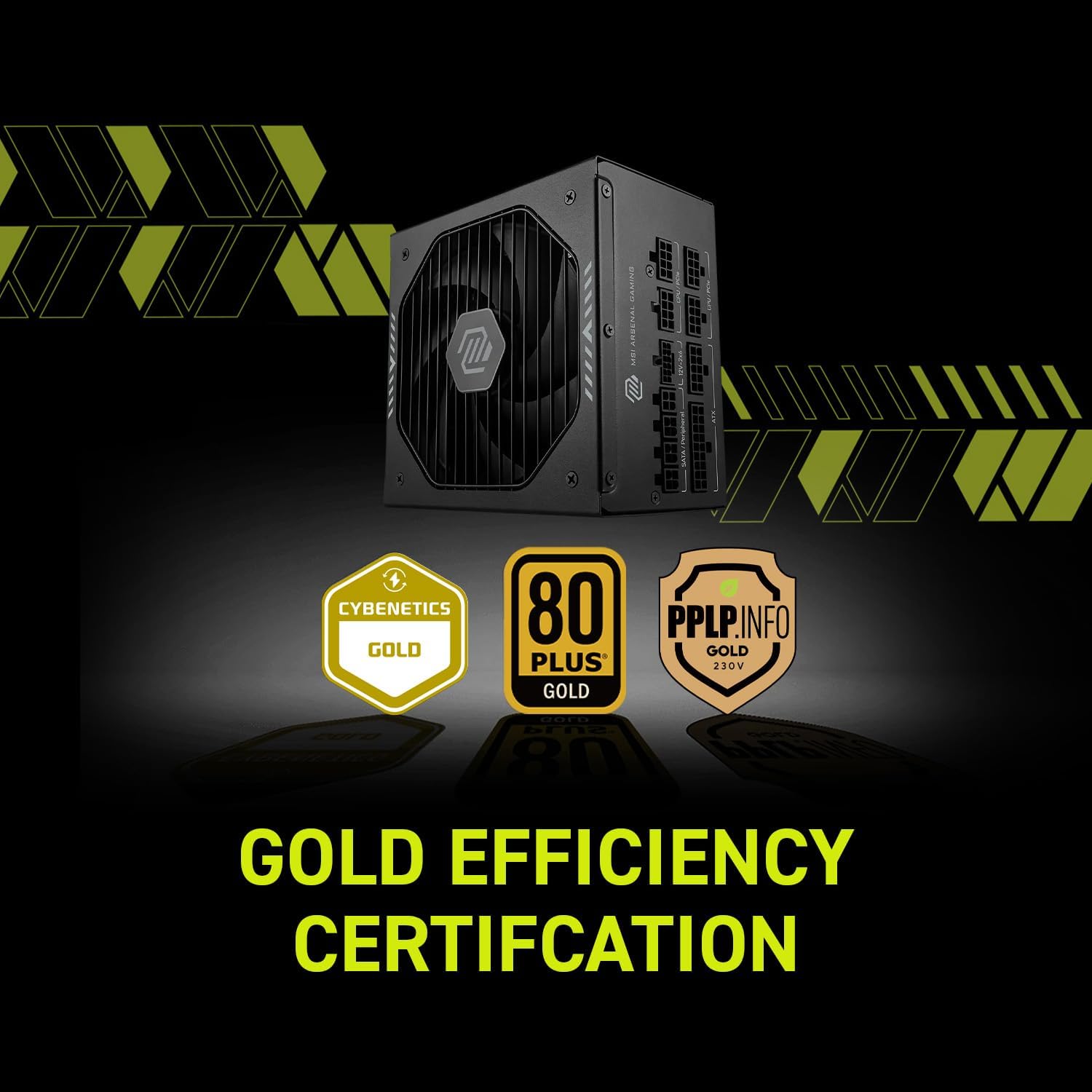 MSI MAG A750GL PCIE 5 Gaming Power Supply - Full Modular - 80 Plus Gold Certified 750W - Compact Size - ATX PSU - PuriLite