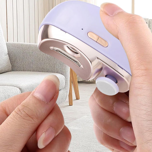 Automatic Nail Clipper - LED Light Fingernail Trimmer | USB Rechargeable Fingernail Cutter And File 2-In-1, Electric Nail Clippers, Low Noise Safety Fingernail Trimmer - PuriLite