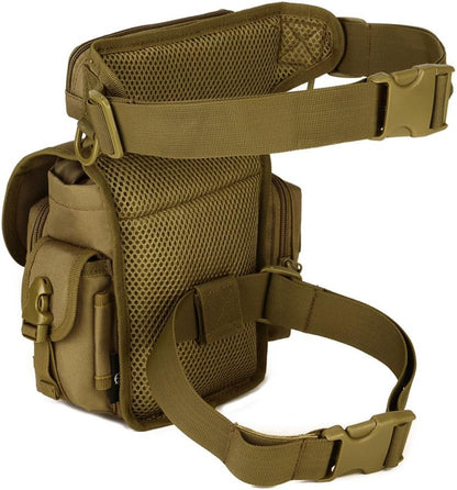 Motorcycle Drop Leg Bag Nylon Waist Pack for Men Women Travel Hiking Tactical Cycling Bike Ride Riding Crossbody Shoulder Fanny Pouch