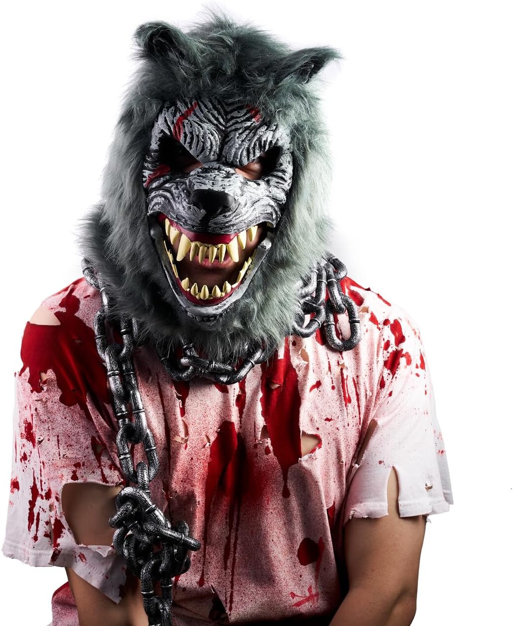 Spooktacular Creations Halloween Werewolf Mask with Movable Jaw Werewolf Costume Accessories Scary Mask for Kids Adult