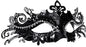 DIOLUF Masquerade Mask for Women Metal Mask Shiny Rhinestone Venetian Party Evening Prom Ball Mask Bar Costumes Accessory, Black and White, 9.05in**3.54in*3.14in