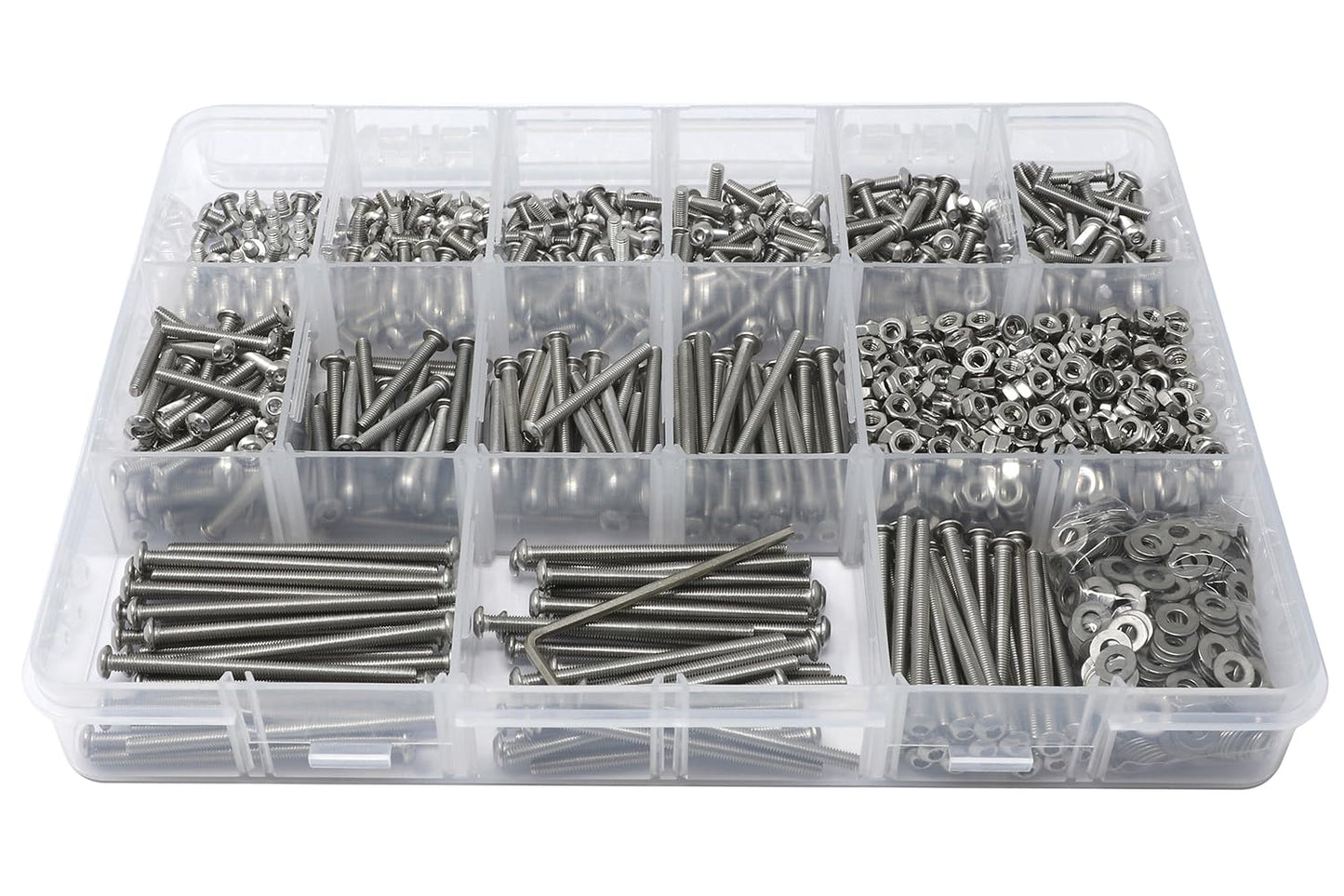 iexcell 50 Pcs M6 x 20mm Thread Pitch 1 mm Stainless Steel 304 Hex Socket Button Head Cap Screws Bolts Kit