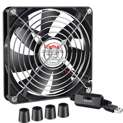 Wathai High Airflow Router Cooling Fan for Computer Cooler TV Small Box DC 5V USB Power 120mm 240mm Fan with Multi Speed Controller