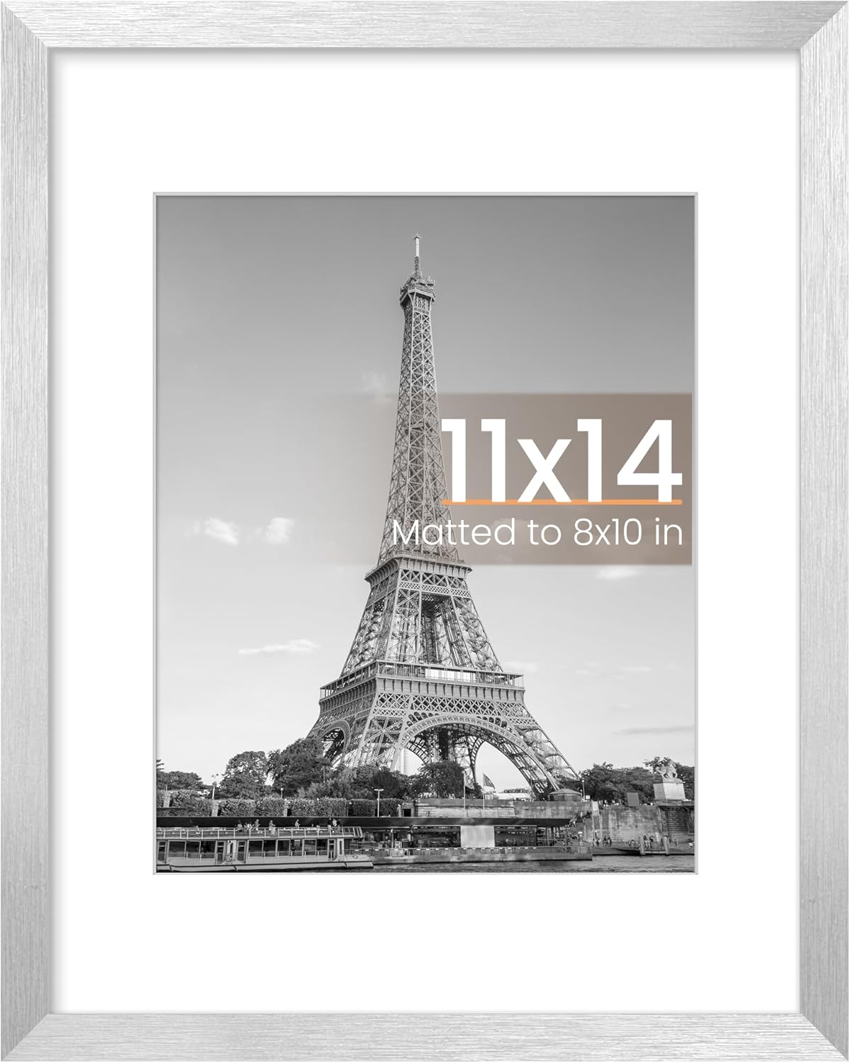 upsimples 11x14 Picture Frame, Display Pictures 8x10 with Mat or 11x14 Without Mat, Wall Hanging Photo Frames, Black