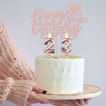 65th Birthday Decorations for Women, Including 65th Birthday Sash and Crown, Cake Topper and Candles, Number Balloons Rose Gold, 65 Year Old Gifts for Women