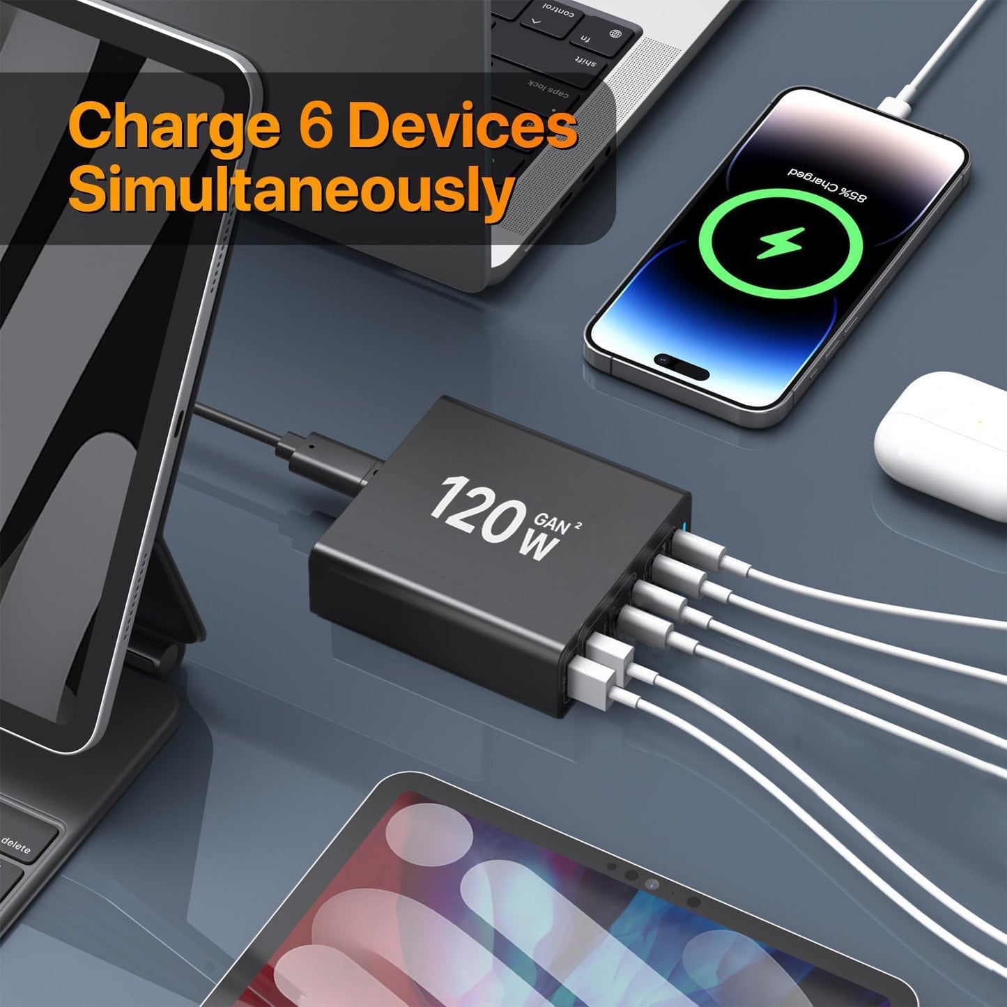 Multi-Port USB C Charging Station | Fast Charging Hub for Multiple Devices