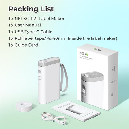 Label Maker Machine with Tape, P21 Portable Bluetooth Label Printer, Wireless Built-in Cutter Sticker Maker Mini Label Makers with Multiple Templates for Organizing Storage Office Home, Black