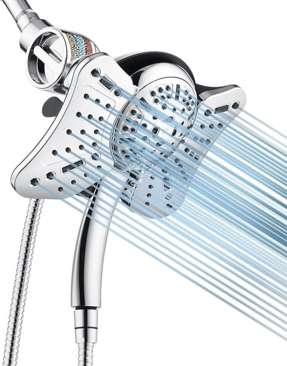 2.5 GPM High Pressure Shower Head: GRICH 8.7 Inch Black Shower Heads with Hand Held Spray 2-in-1 Combo, 9-Settings Handheld Shower Head & Adjustable Rain Shower Head with Hose 60'', Anti-Clog Nozzles