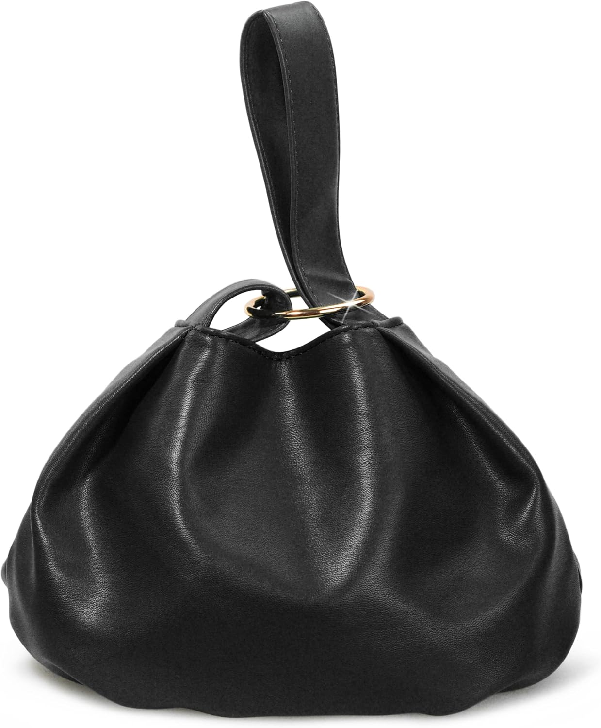 Women's Clutch Soft Vegan Leather Hobo Top Handle Bag Small Tote Purse