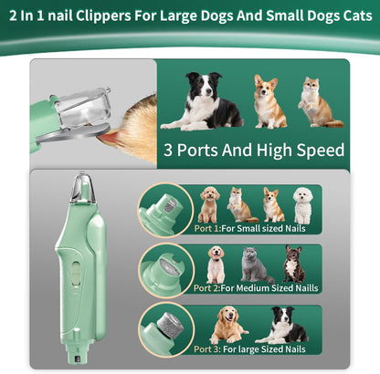 CATPICK 2-in-1 Cat Nail Clippers & Dog Nail Clippers Trimmers for Large Medium Small Dogs Cats Claw Trimmer Quick Sensor and Safety Guard USB Rechargeable with 2 LED Lights Dogs Nail Trimmer