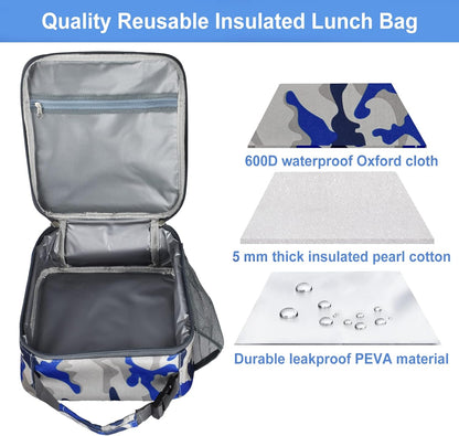 Insulated Lunch Bag, Leakproof Portable Lunch Box for Women Men Boys Girls, Large Capacity Cooler Bag with Handle and Bottle Pocket for Office School Camping Hiking Outdoor Beach Picnic (Black)