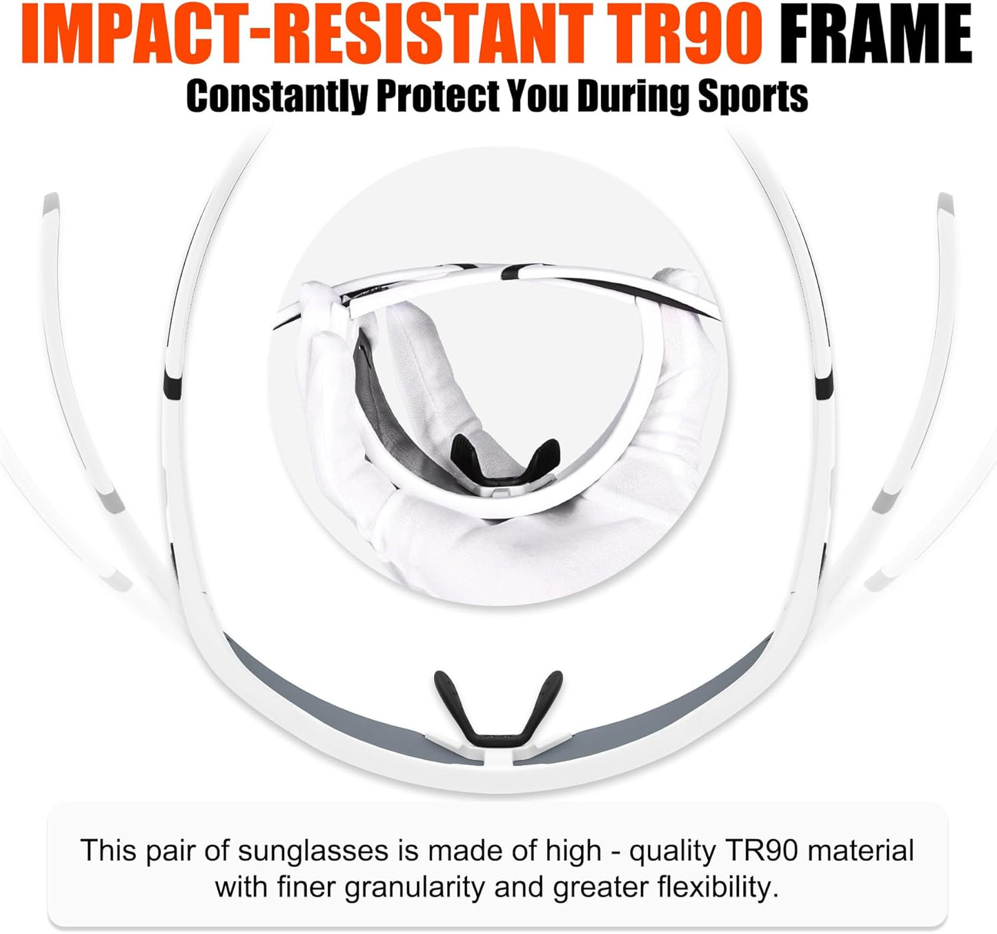 X-TIGER Polarized Cycling Glasses with 5 Interchangeable Lenses,MTB Biking Baseball Running Sports Sunglasses for Men Women