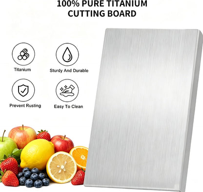 Titanium Cutting Board for Kitchen,Katuchef 100% Pure Titanium Cutting Board,Double-Sided Food-Grade Metal Chopping Boards,Easy to Clean, Non-Stick & Odor-Resistant(19.7" X 15.7"/ 50 X 40cm)
