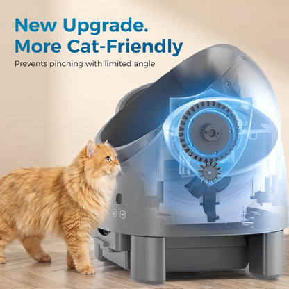 Open-Top Self-Cleaning Cat Litter Box, Automatic Cat Litter Box with APP Control, Odor-Free Waste Disposal Includes Trash Bags