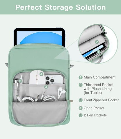 MoKo 13.3-14 Inch Laptop Sleeve Bag Fits MacBook Pro M3/M2 14" 2023, MacBook Pro 13" M2, New MacBook Air 13.6" M3/M2 2024/2022,Tab S8 Ultra 14.6",Handle Carrying Case with Shoulder Strap, Black & Gray - PuriLite